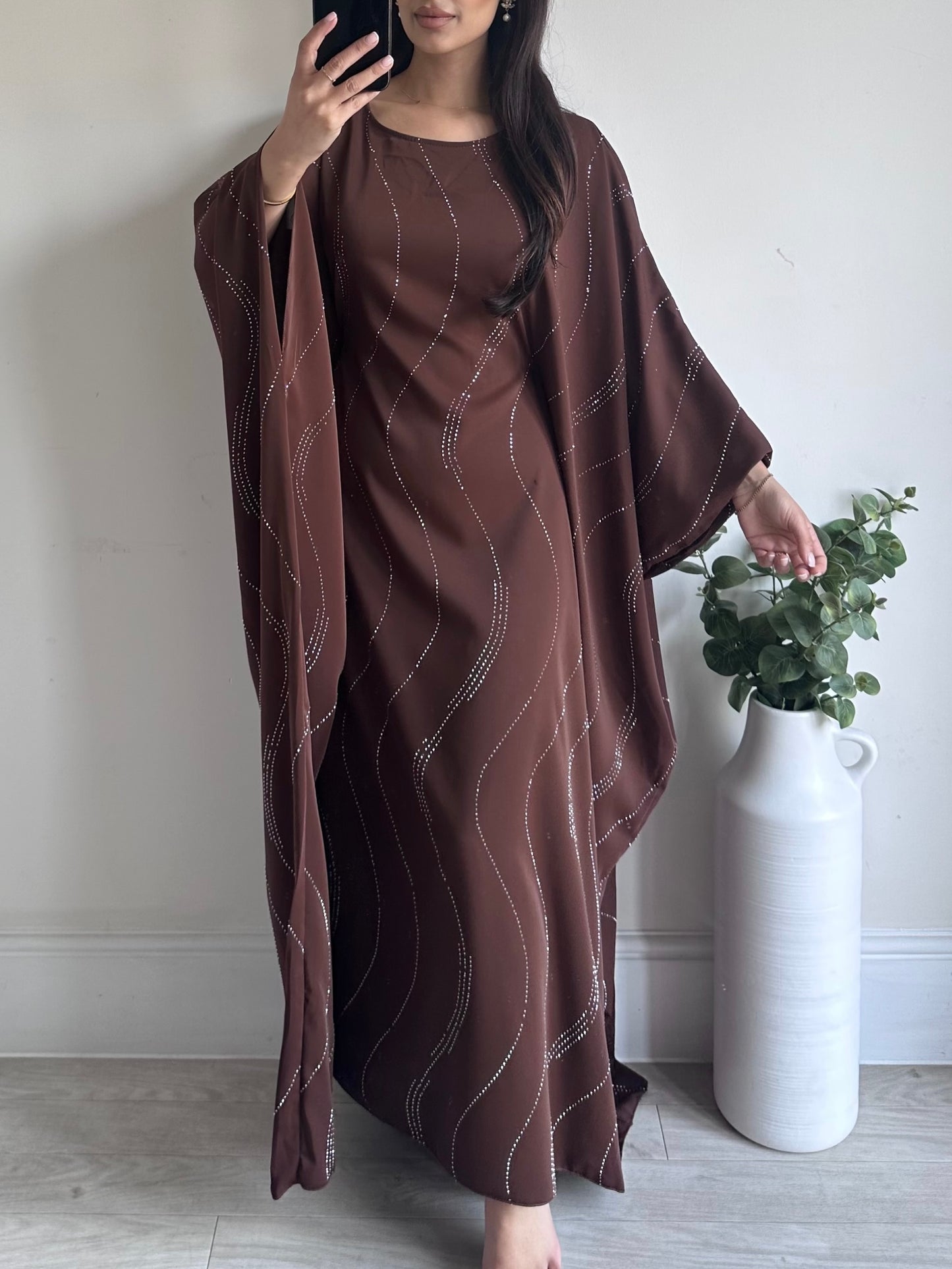 Brown Swirl Butterfly Kaftan