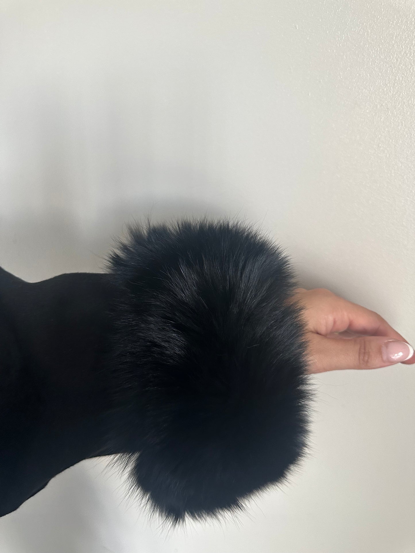 Black 100% Wool Fur Short Coat (pre order)
