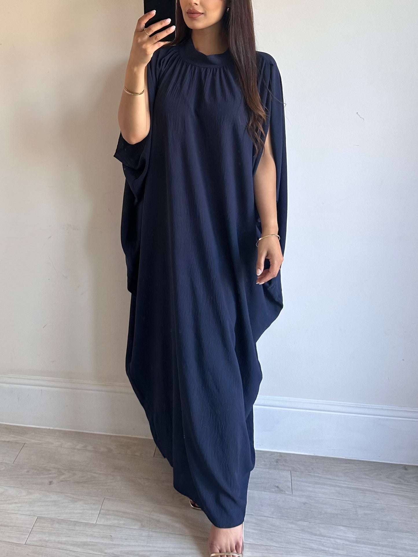 Navy Blue Sleeveless Kaftan Dress SD