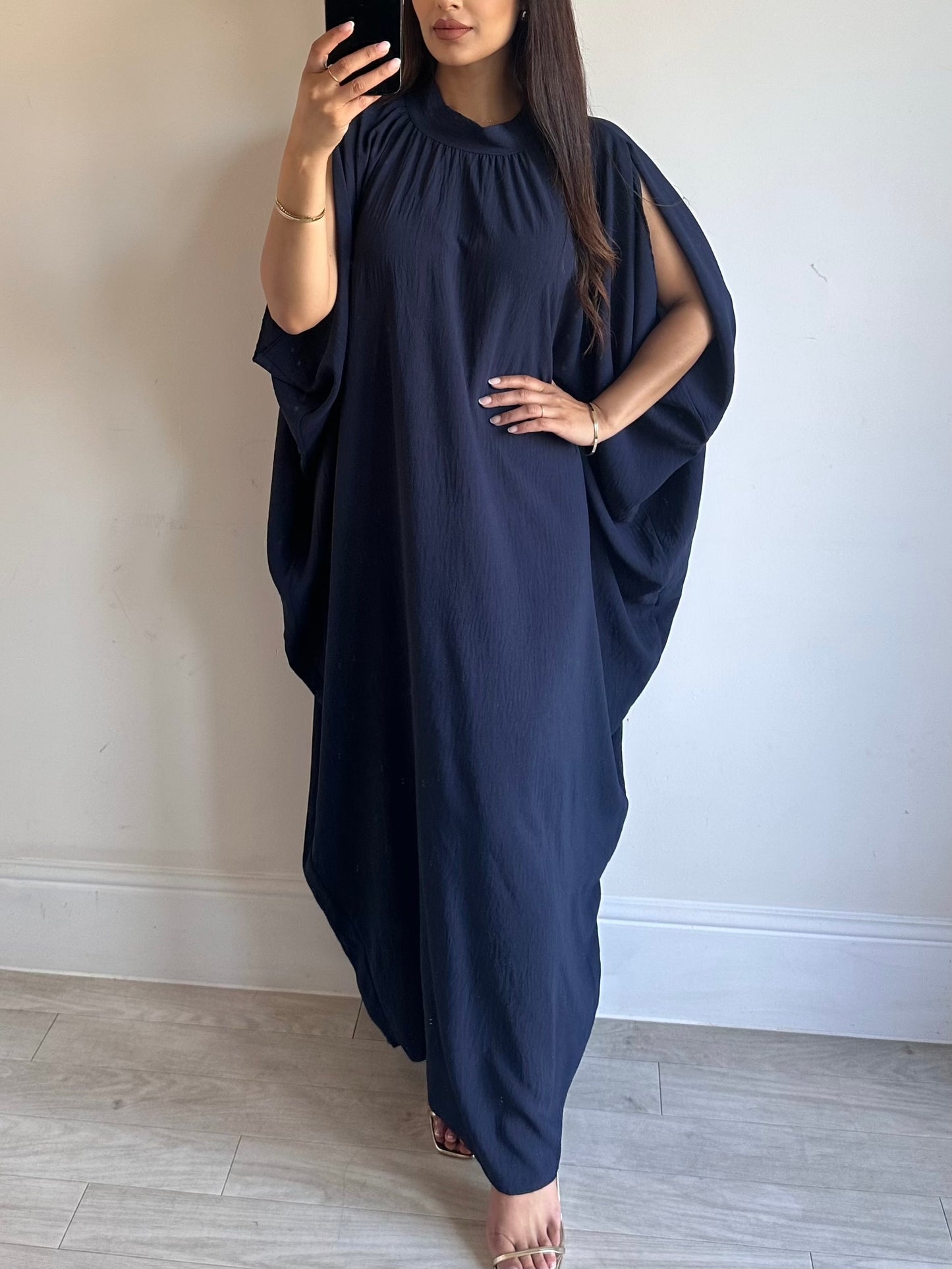 Navy Blue Sleeveless Kaftan Dress SD
