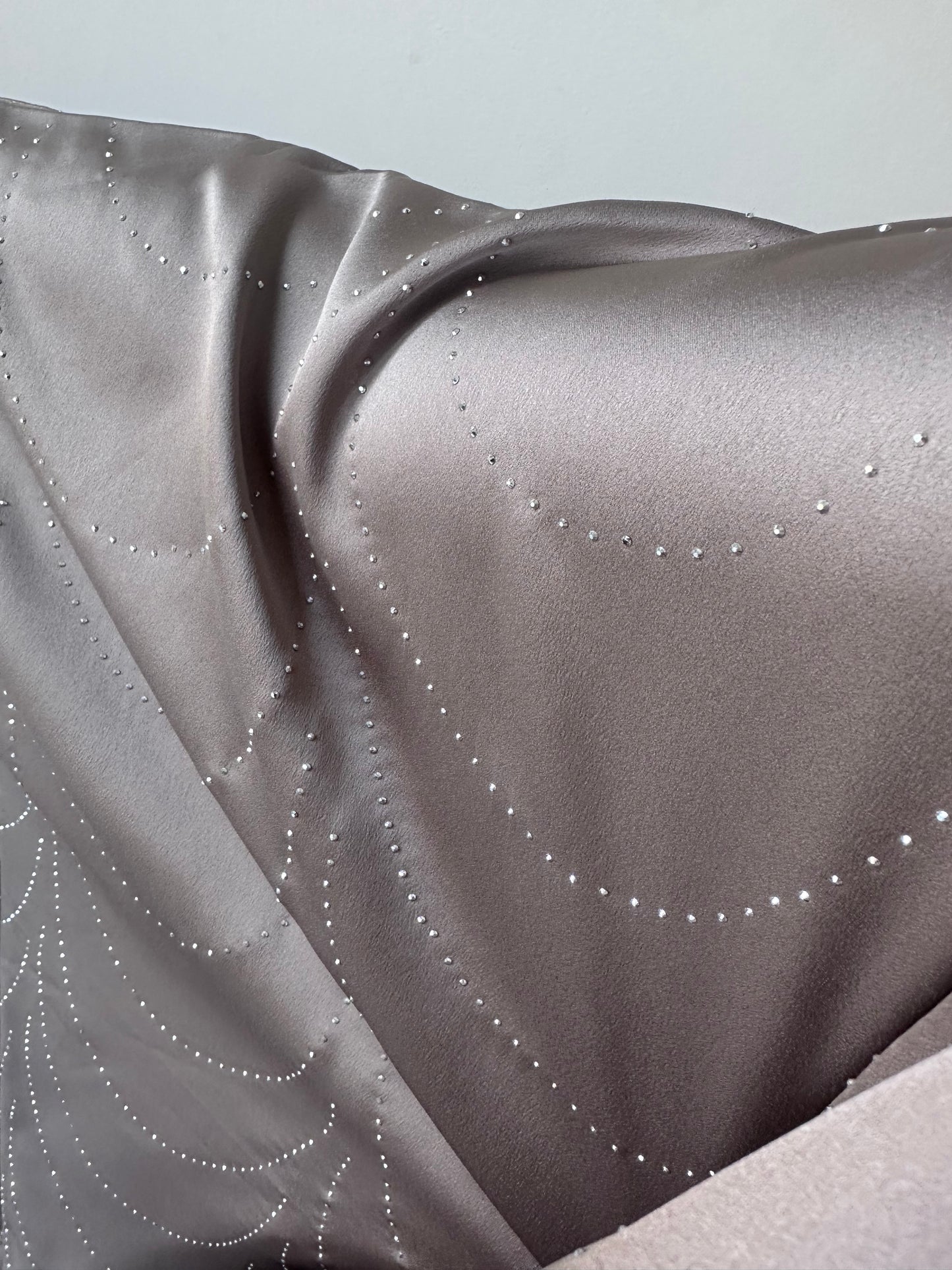 Taupe Rhinestone Butterfly Abaya Kaftan