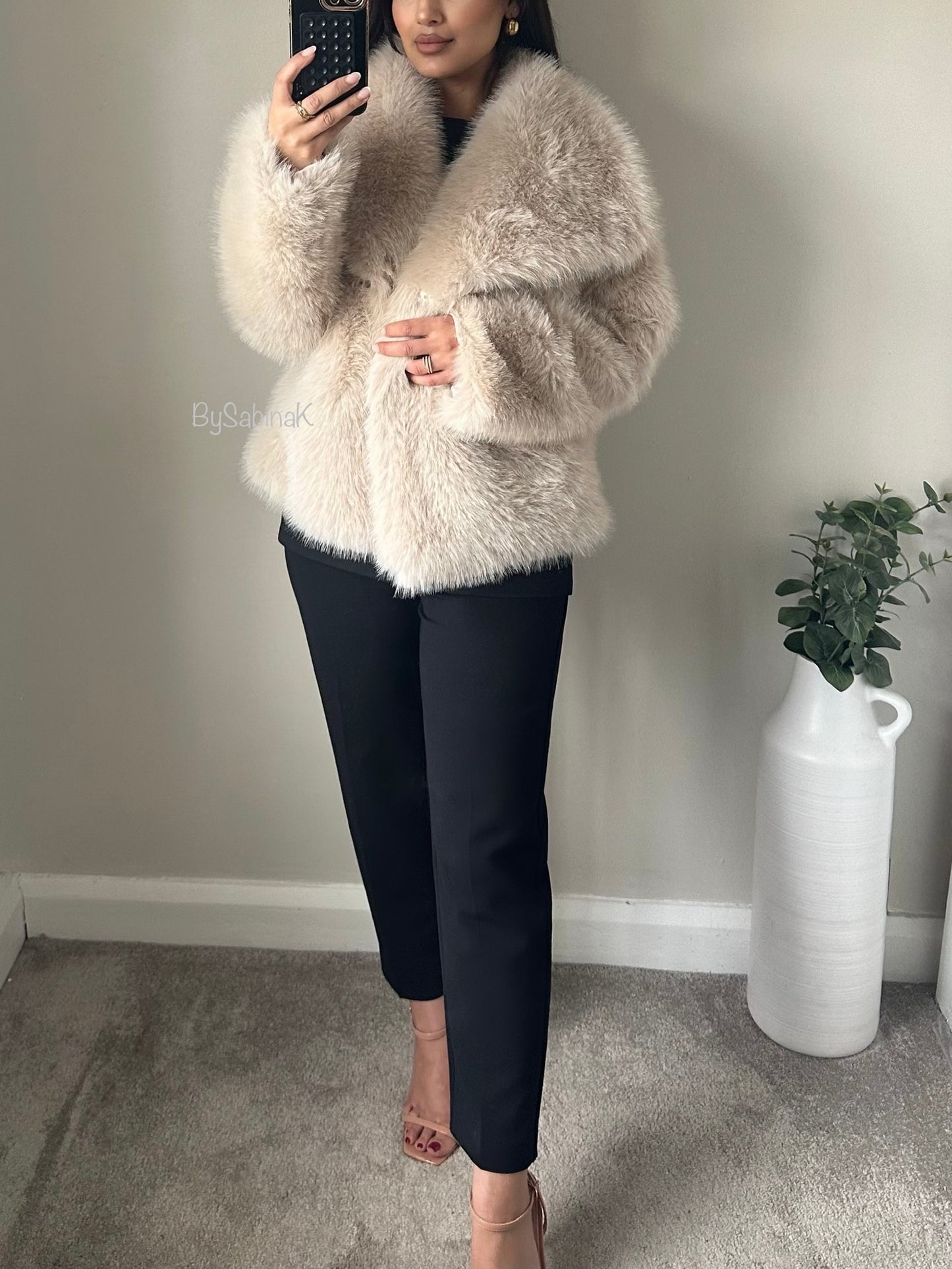 Ivory Faux Fur Short Coat