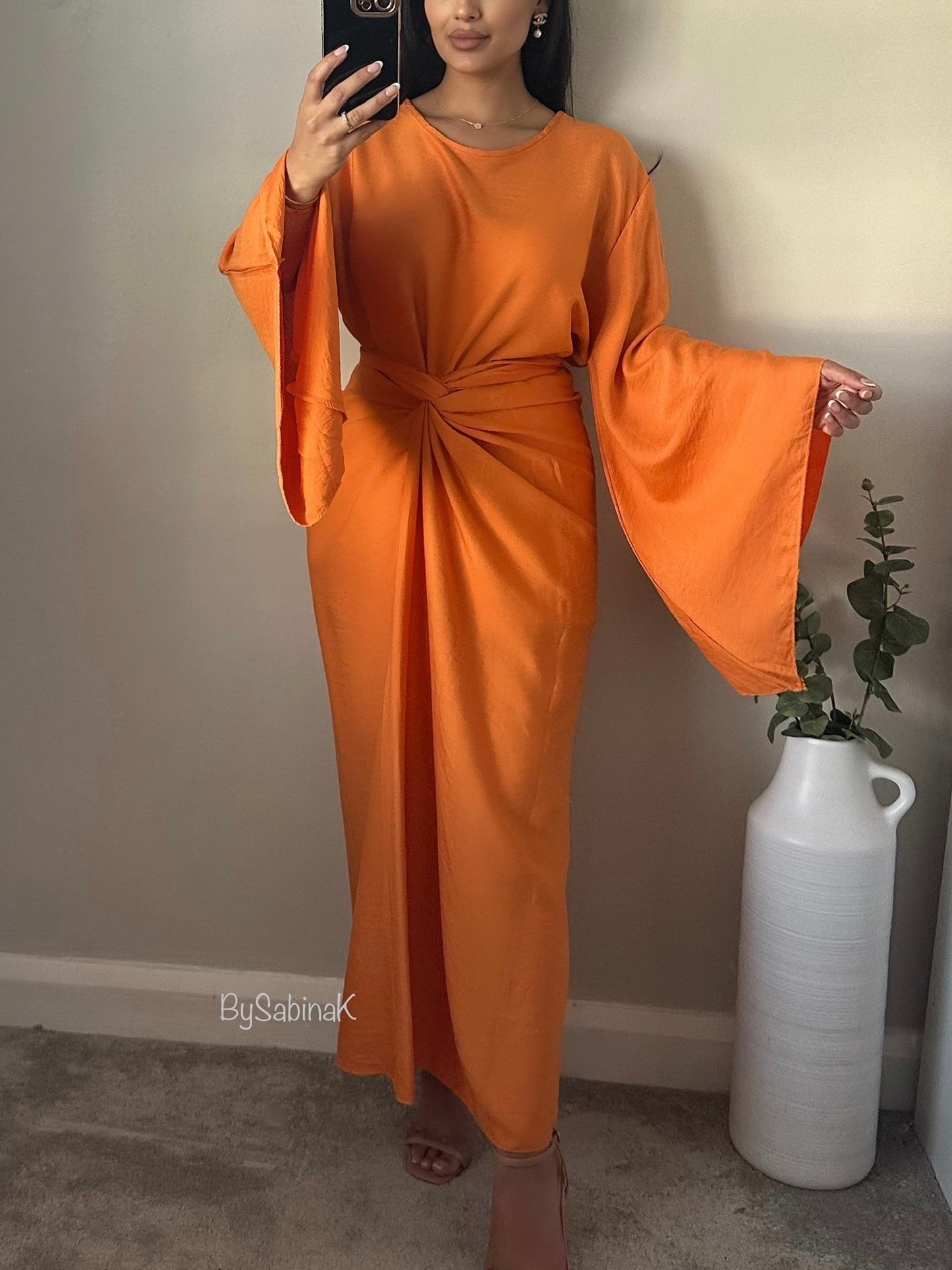 Orange Wrap Skirt Co-ord 219