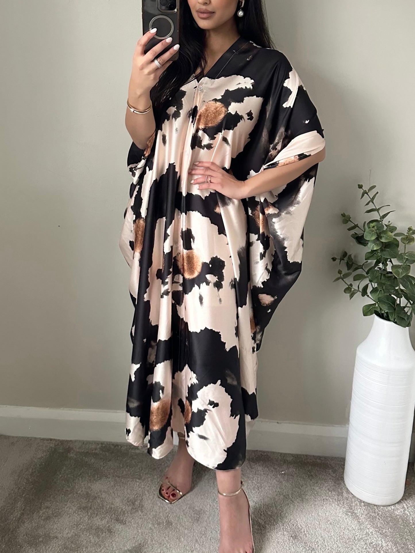 Black Tye Dye Kaftan