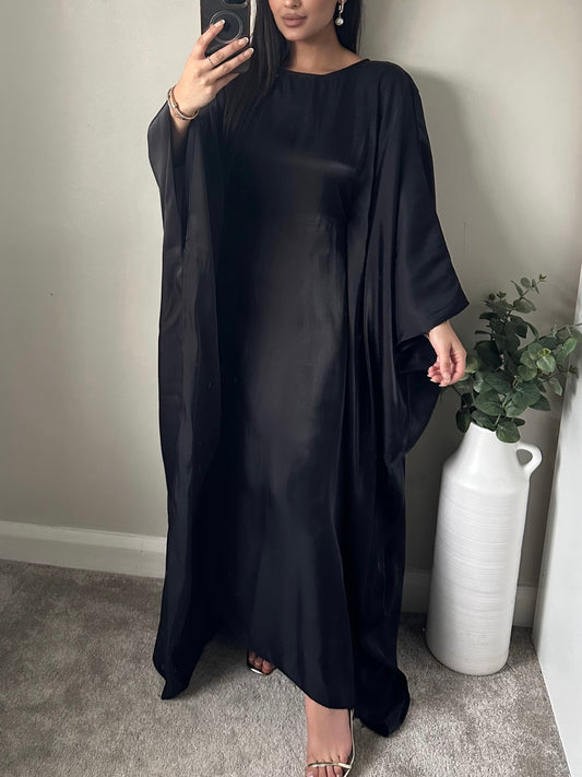 Black Sheen Kaftan Dress 801