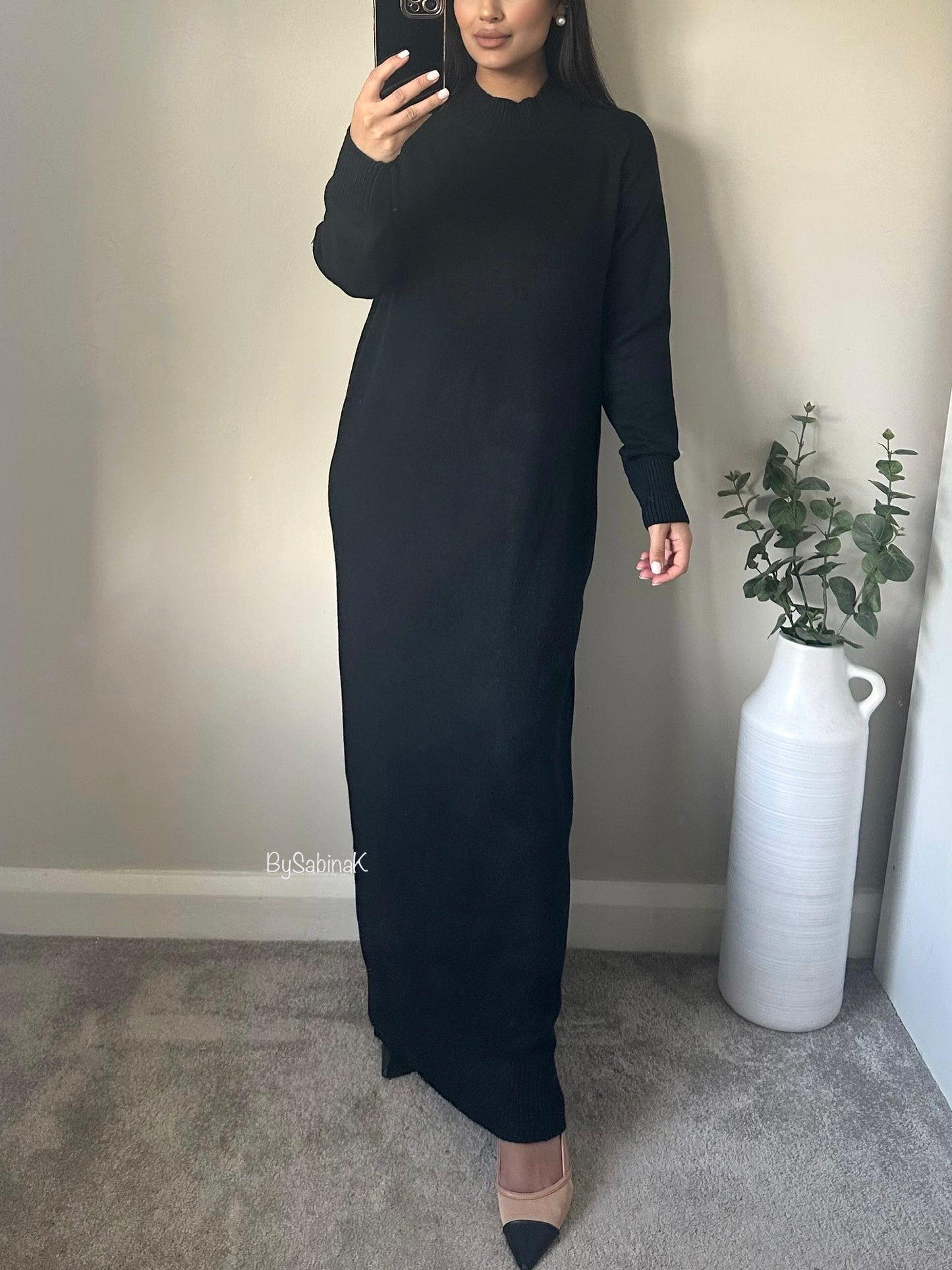 Black Jumper Maxi Knit Dress