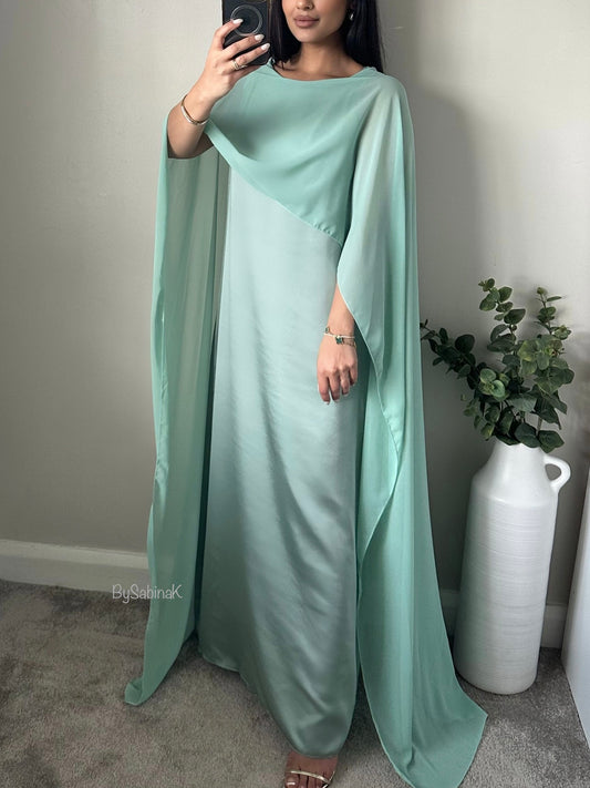 Aqua Green Chiffon Scarf Dress 306