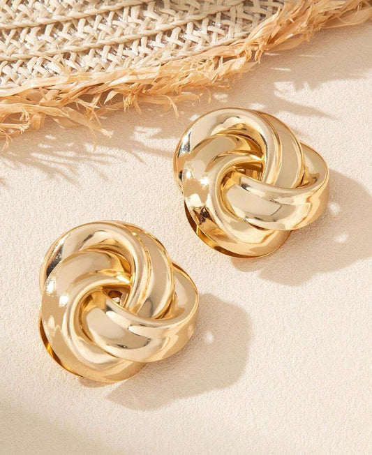 Gold Twist Clip On Earrings