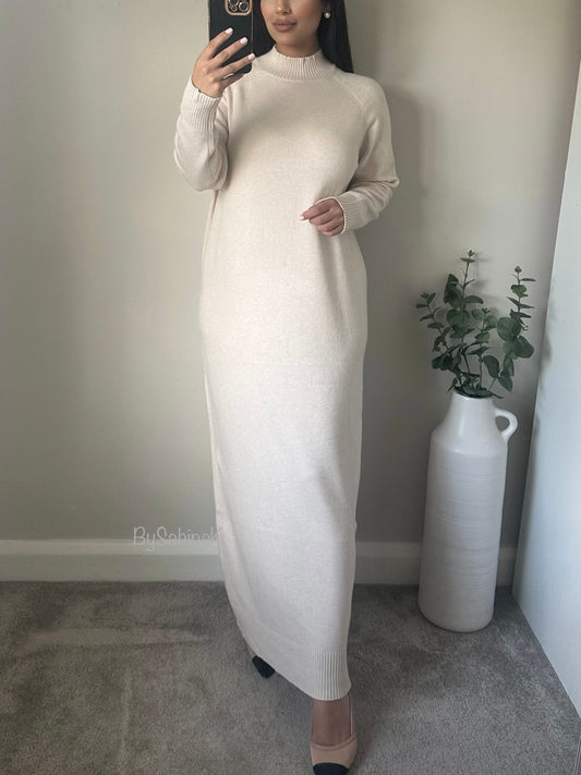 Ivory Jumper Maxi Knit Dress