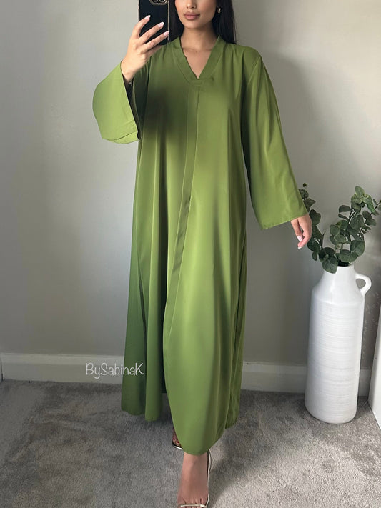 Lime Green Casual Kaftan Abaya