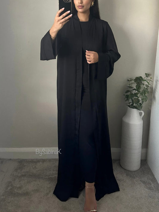 Black Open Kimono Abaya