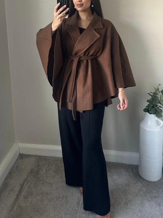 Brown Belted Cape