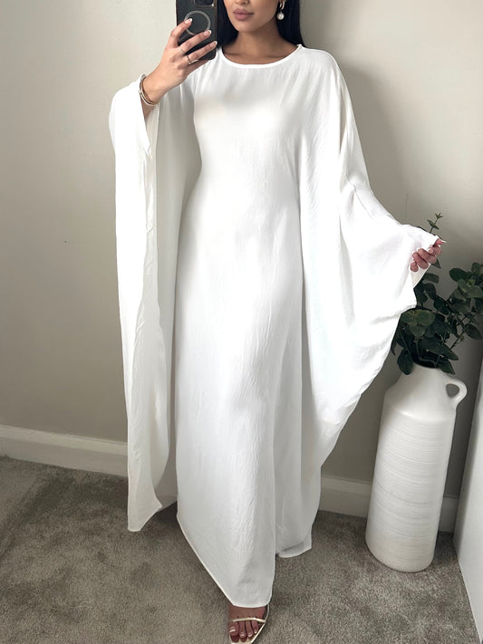 White Tie Waist Kaftan Dress