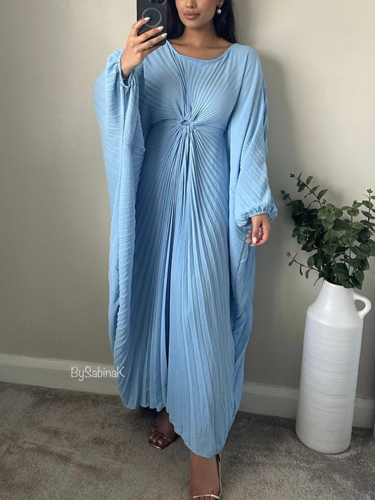 Baby Blue Pleated Butterfly Kaftan 312