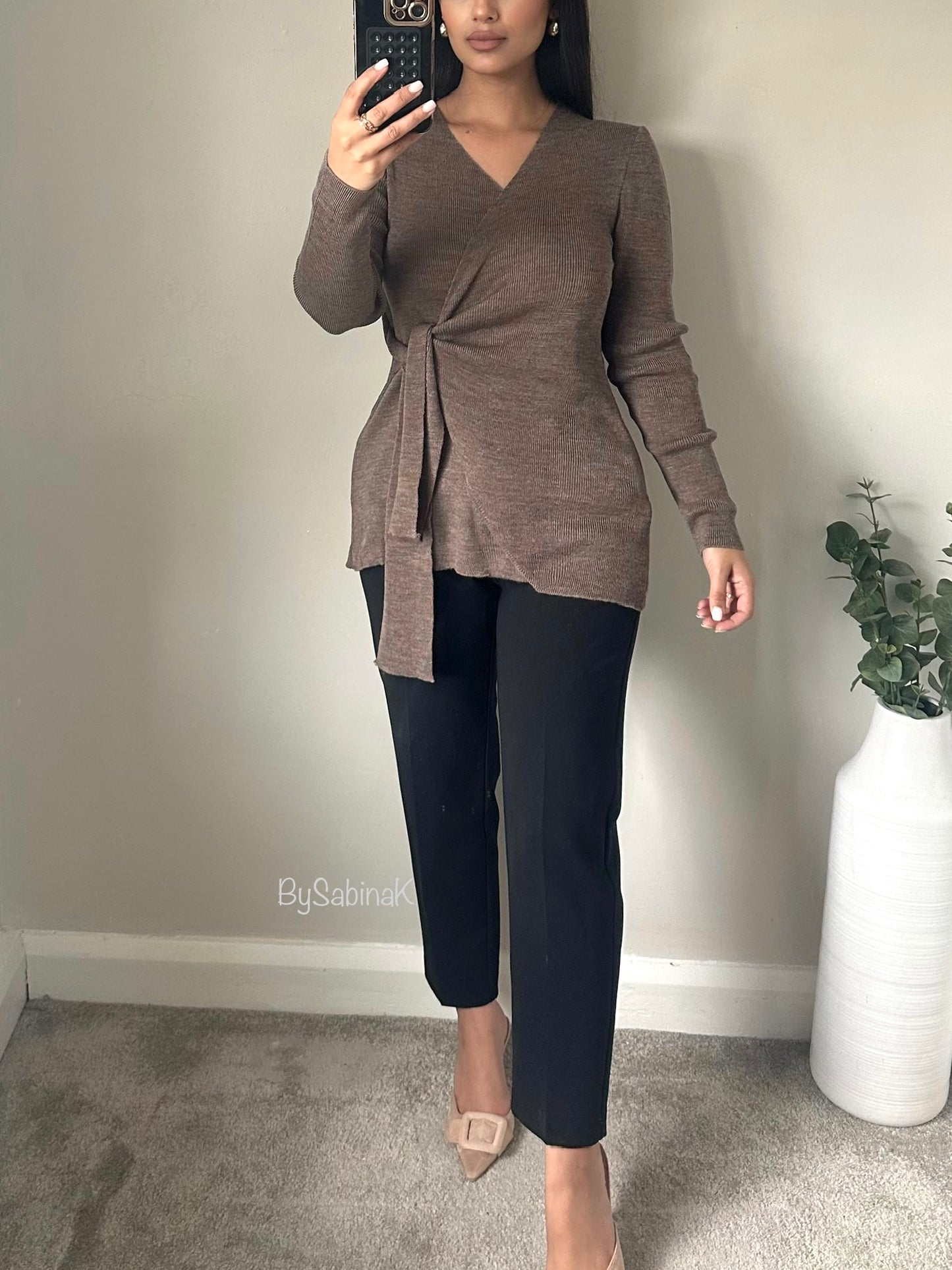 Brown Wrap Jumper