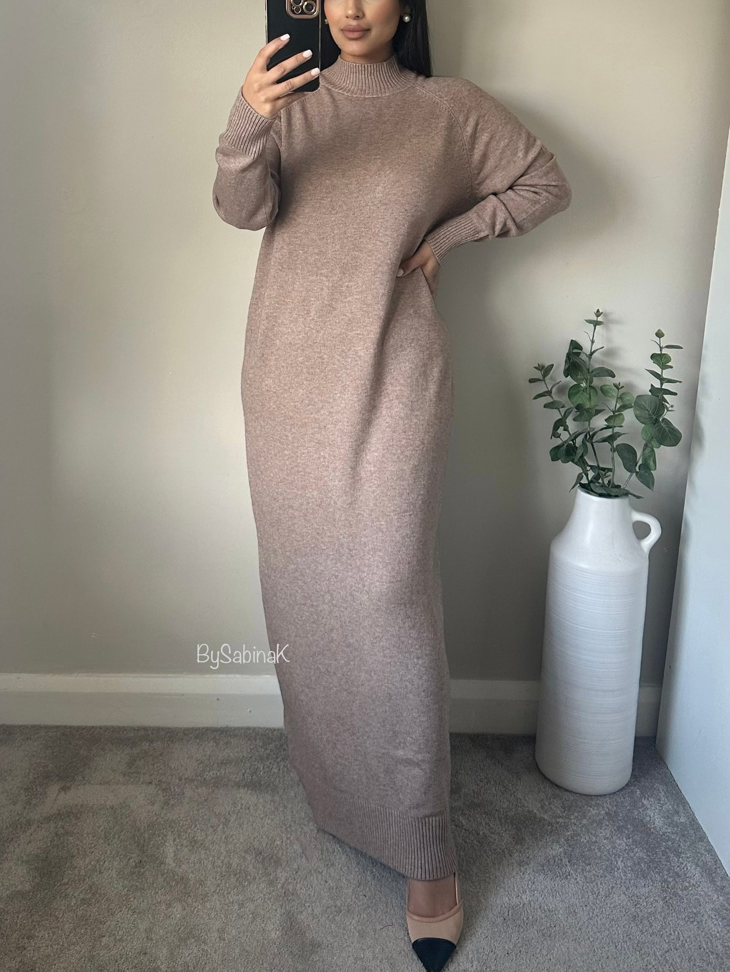 Mocha Jumper Maxi Knit Dress