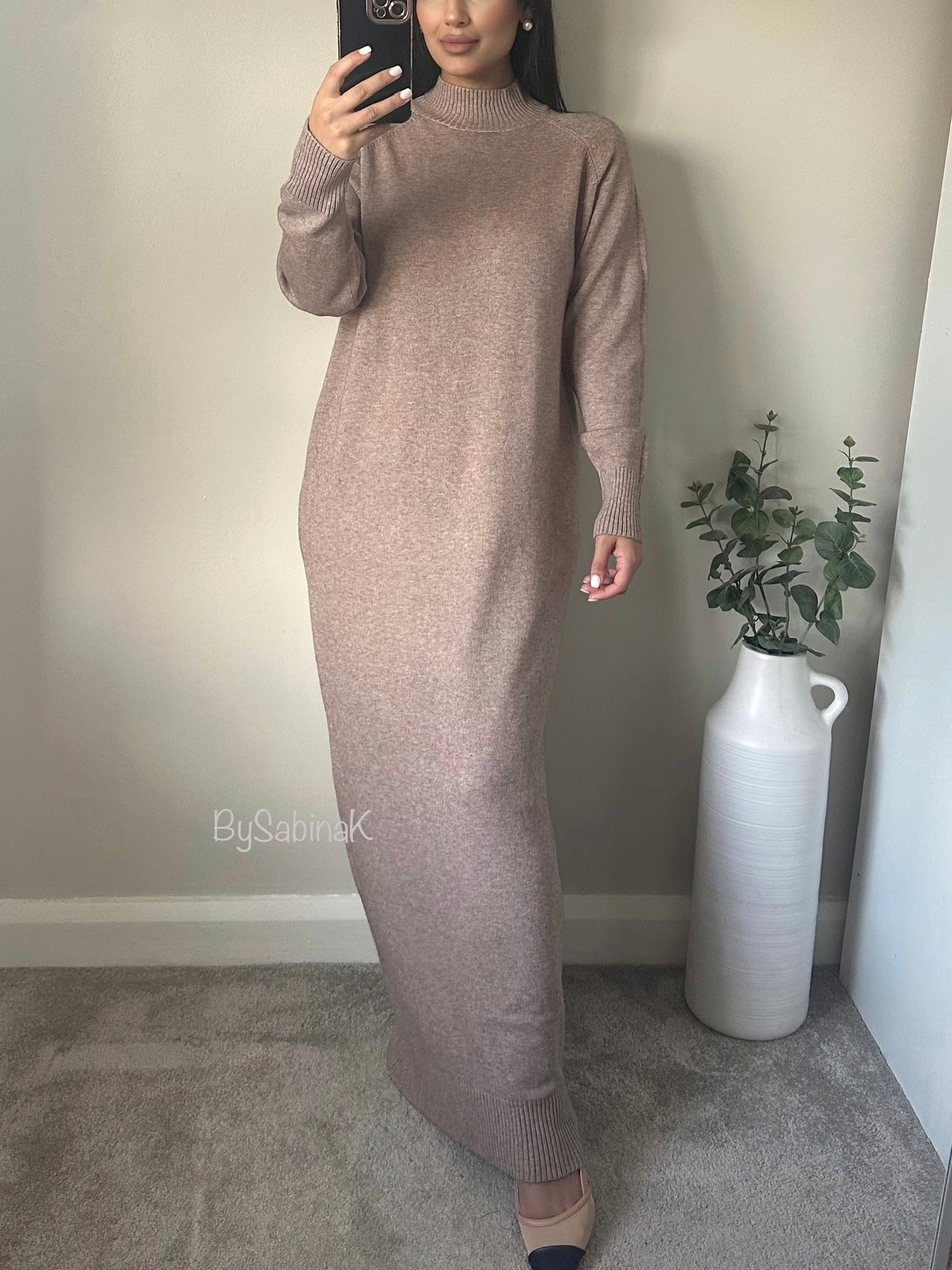 Mocha Jumper Maxi Knit Dress