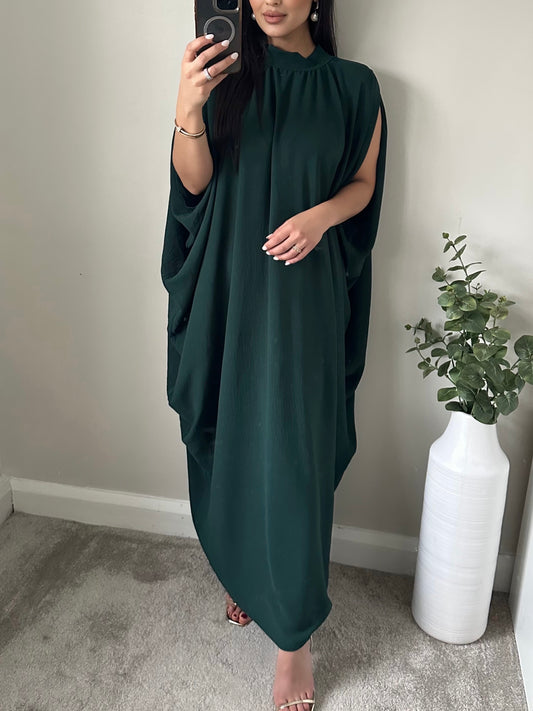 Dark Green Sleeveless Kaftan Dress SD