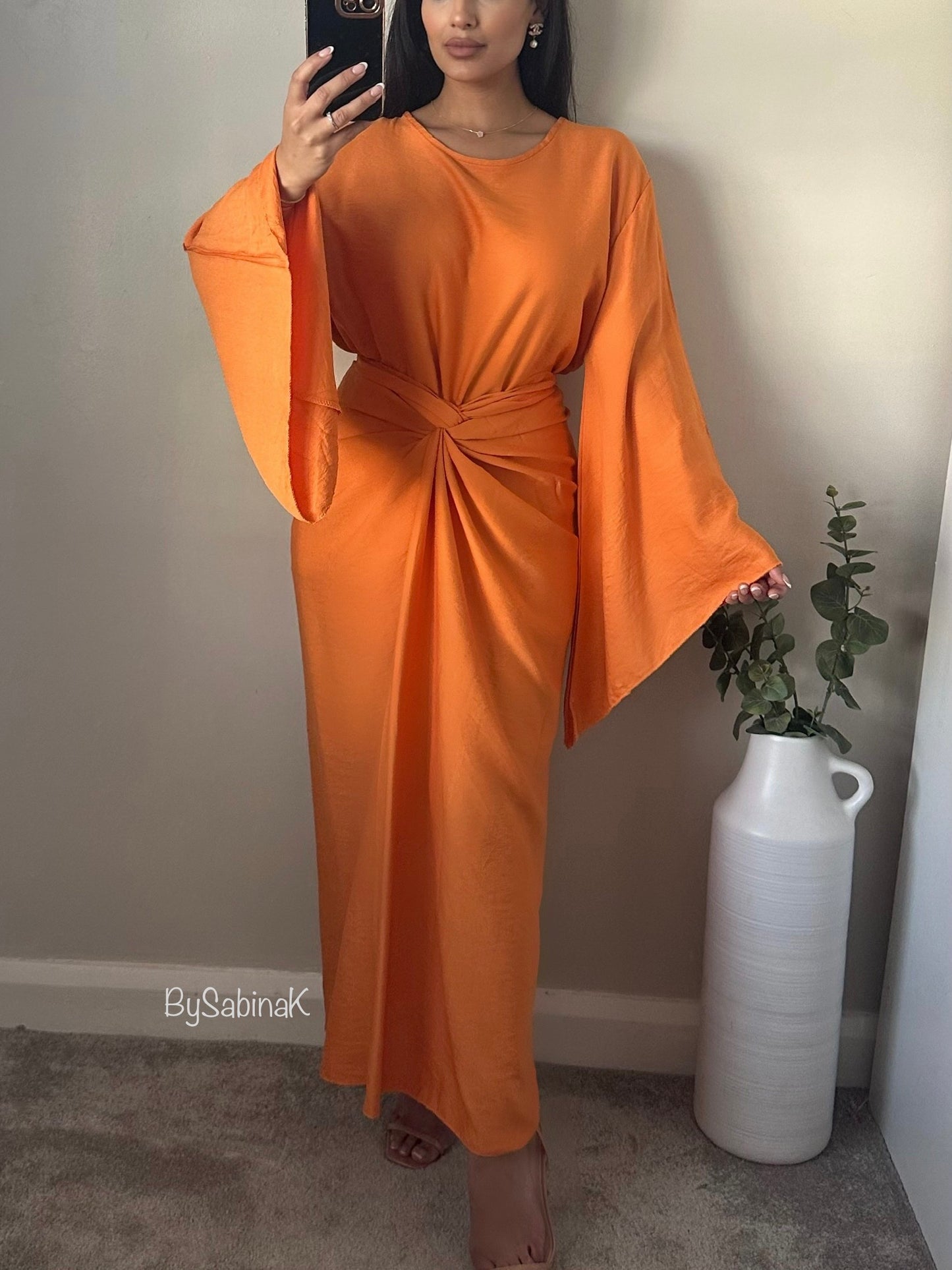 Orange Wrap Skirt Co-ord 219