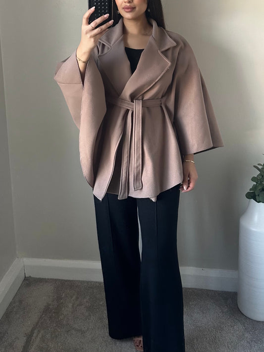 Mocha Belted Cape