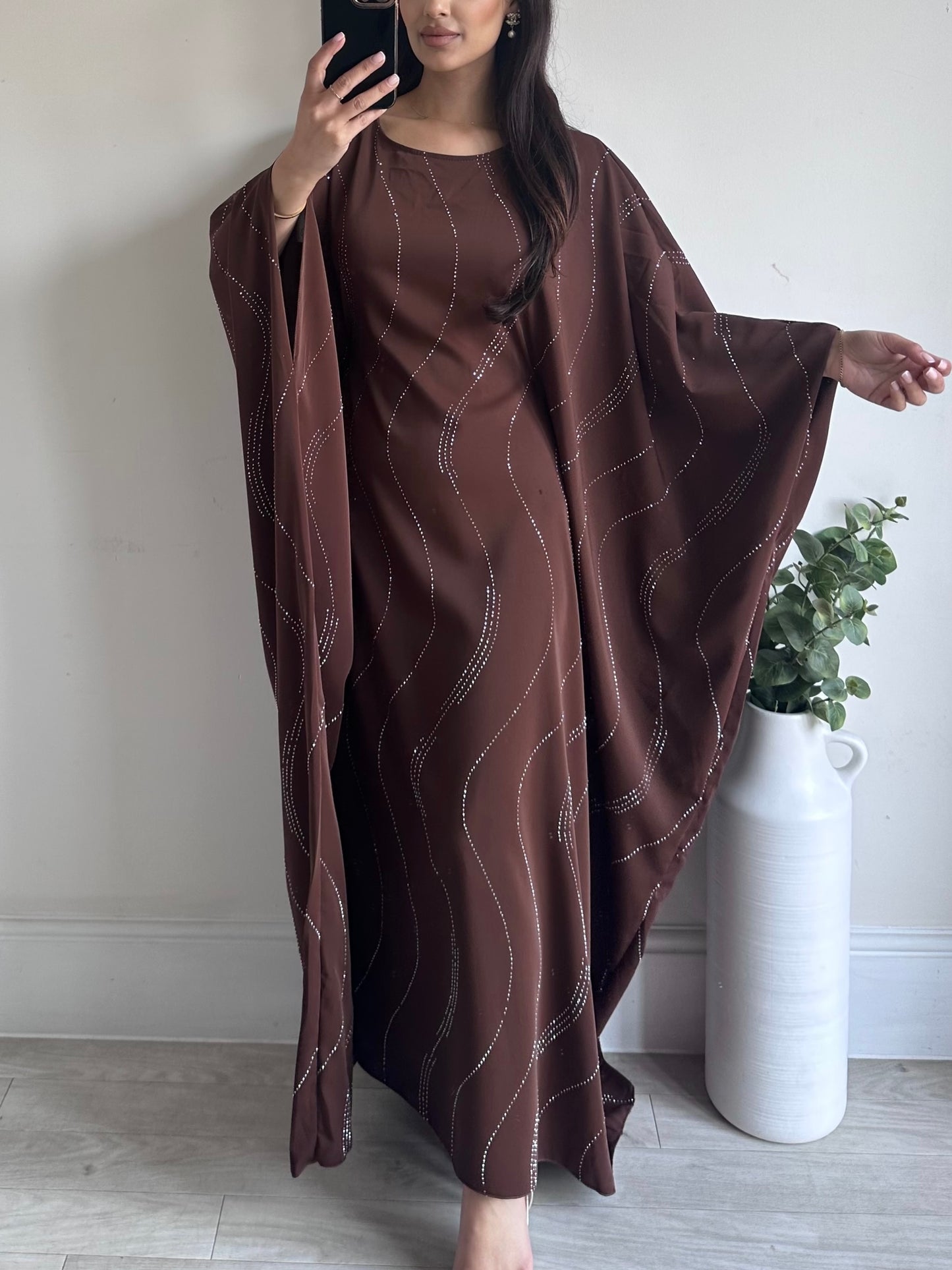 Brown Swirl Butterfly Kaftan
