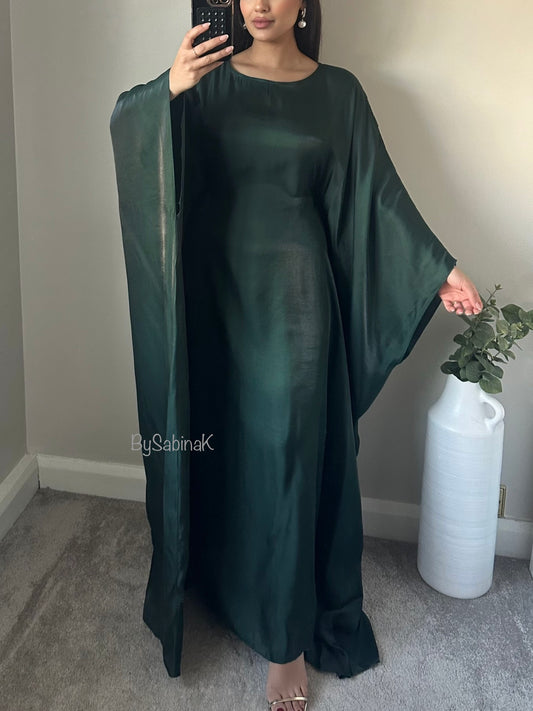 Green Sheen Kaftan Dress 801