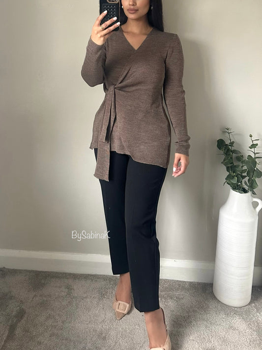 Brown Wrap Jumper