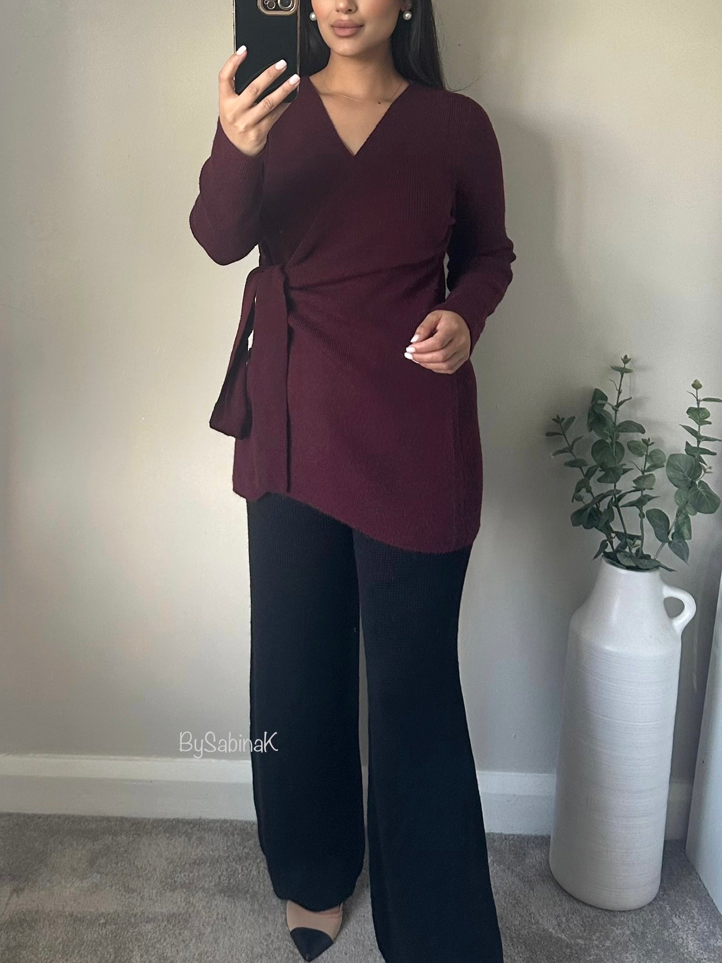 Burgandy Wrap Jumper