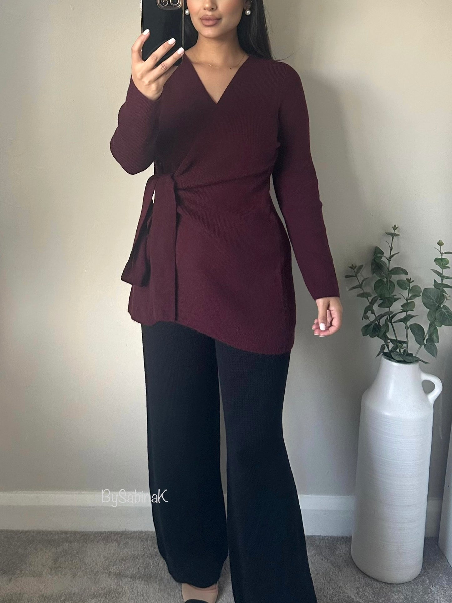 Burgandy Wrap Jumper