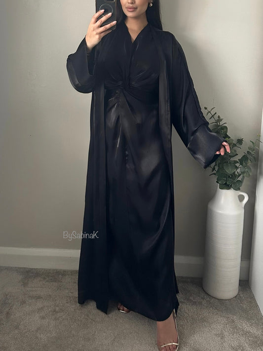 Black Twist Abaya Set