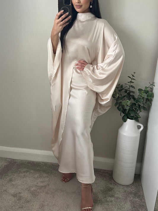 Ivory Satin Oversized Skirt Co-Ord