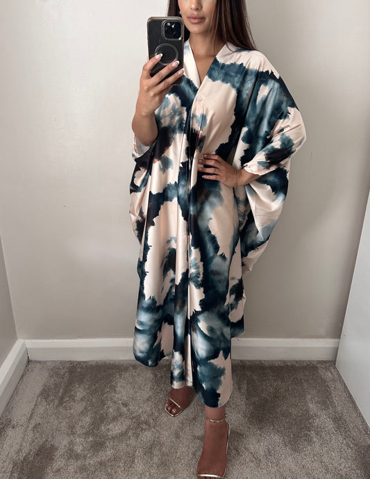 Teal Tye Dye Kaftan