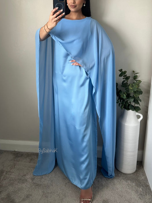 Blue Chiffon Scarf Dress 306