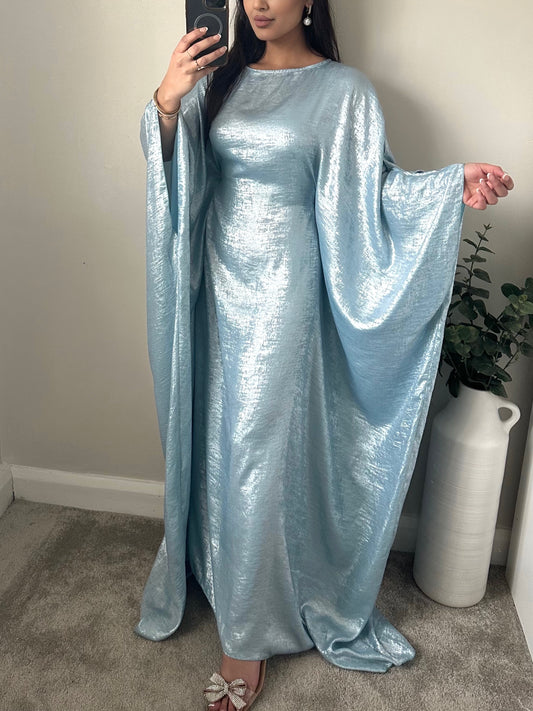 Baby Blue Shimmer Kaftan Dress 081