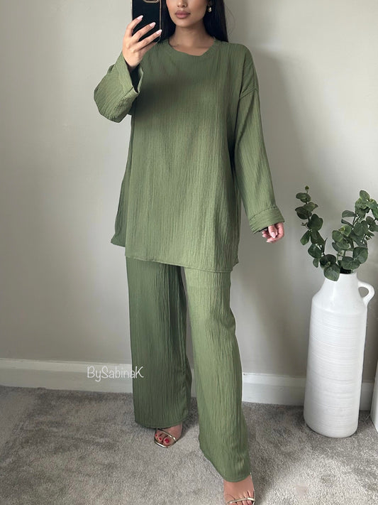 Sage Green Casual Co-ord Set