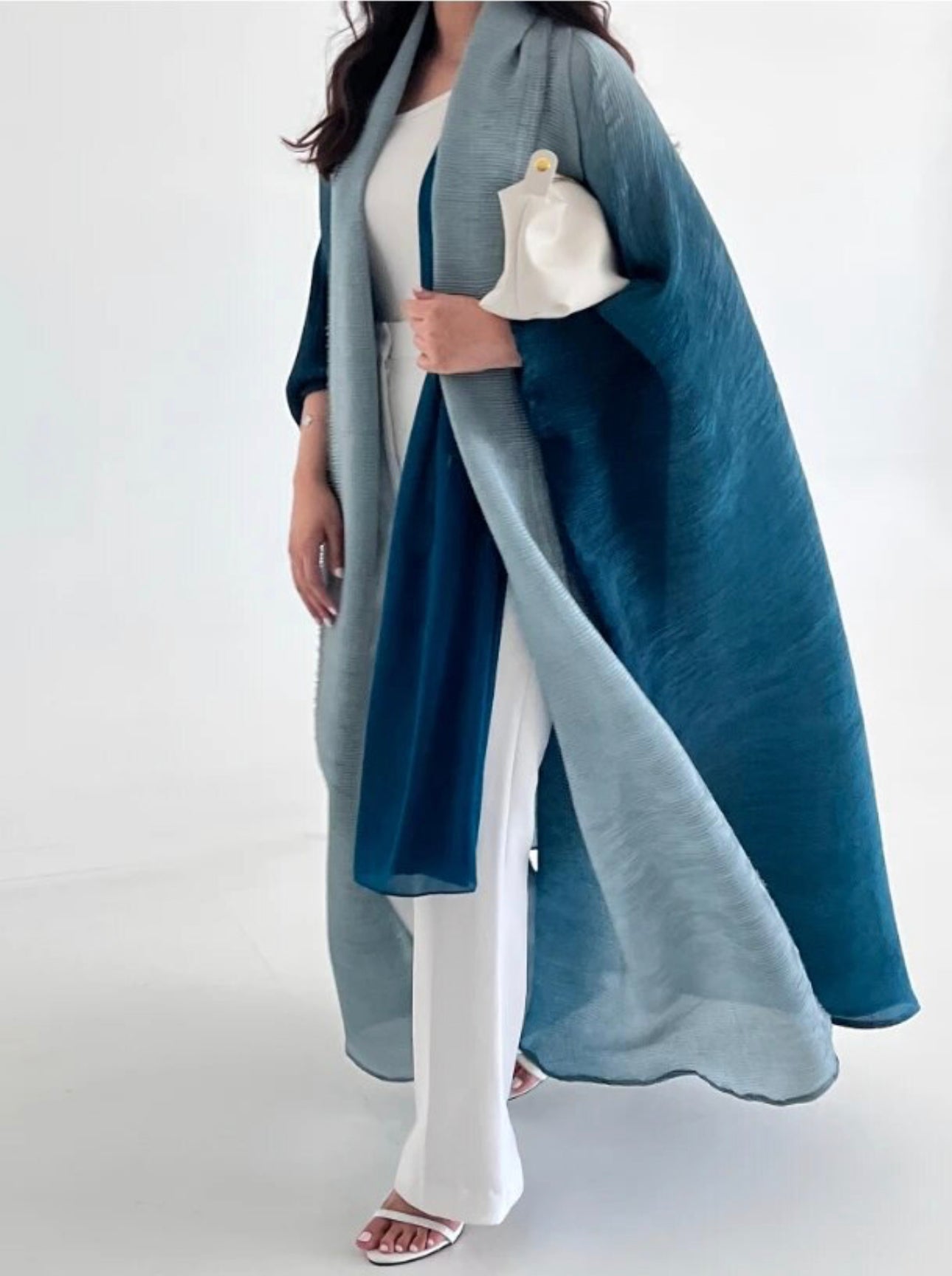 Blue Ombré Open Abaya