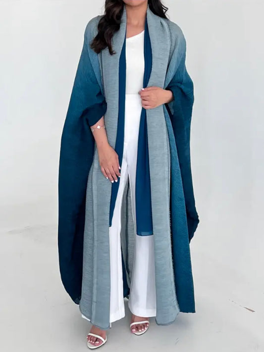 Blue Ombré Open Abaya