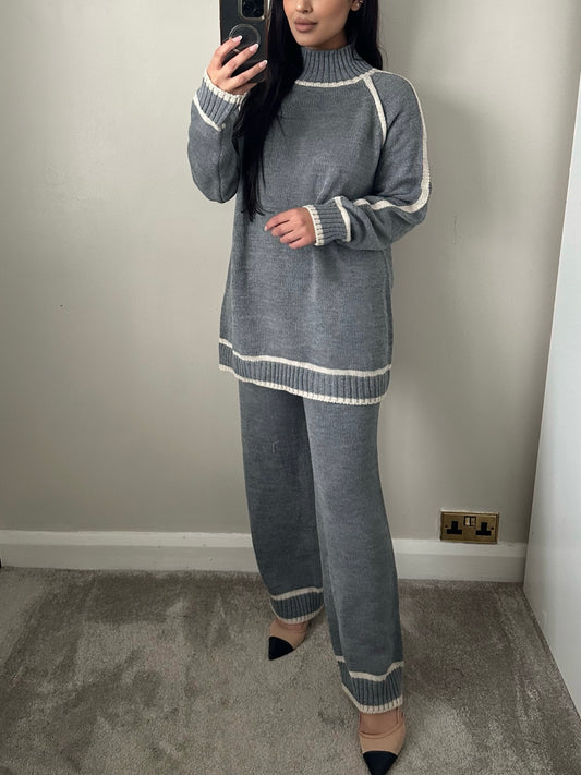 Grey Trim Co-ord Set