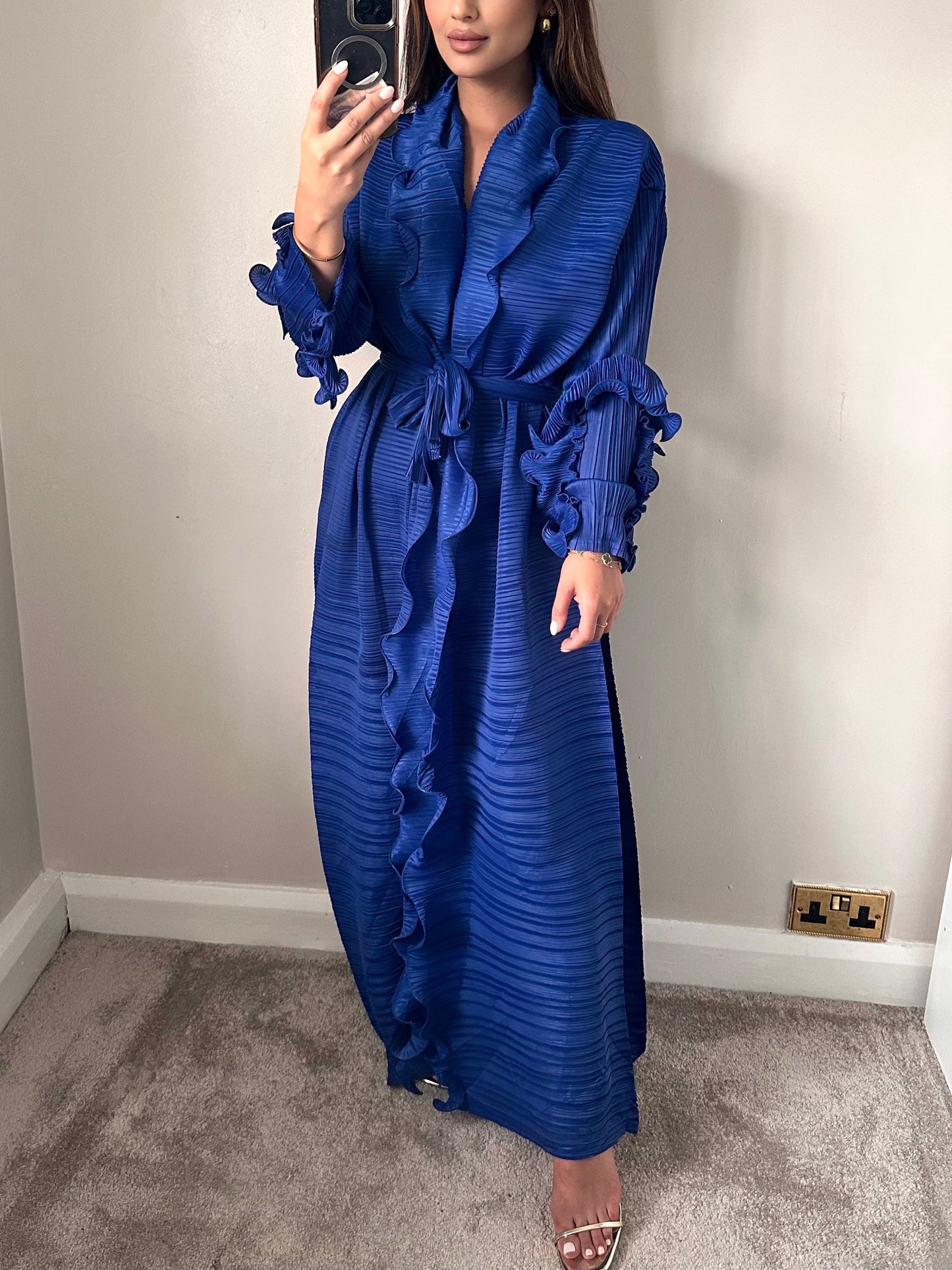 Blue Ruffle Abaya Dress 837