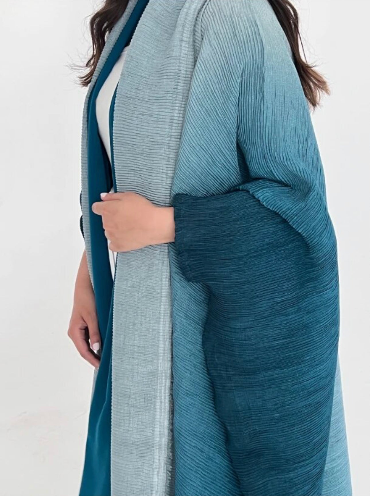 Blue Ombré Open Abaya