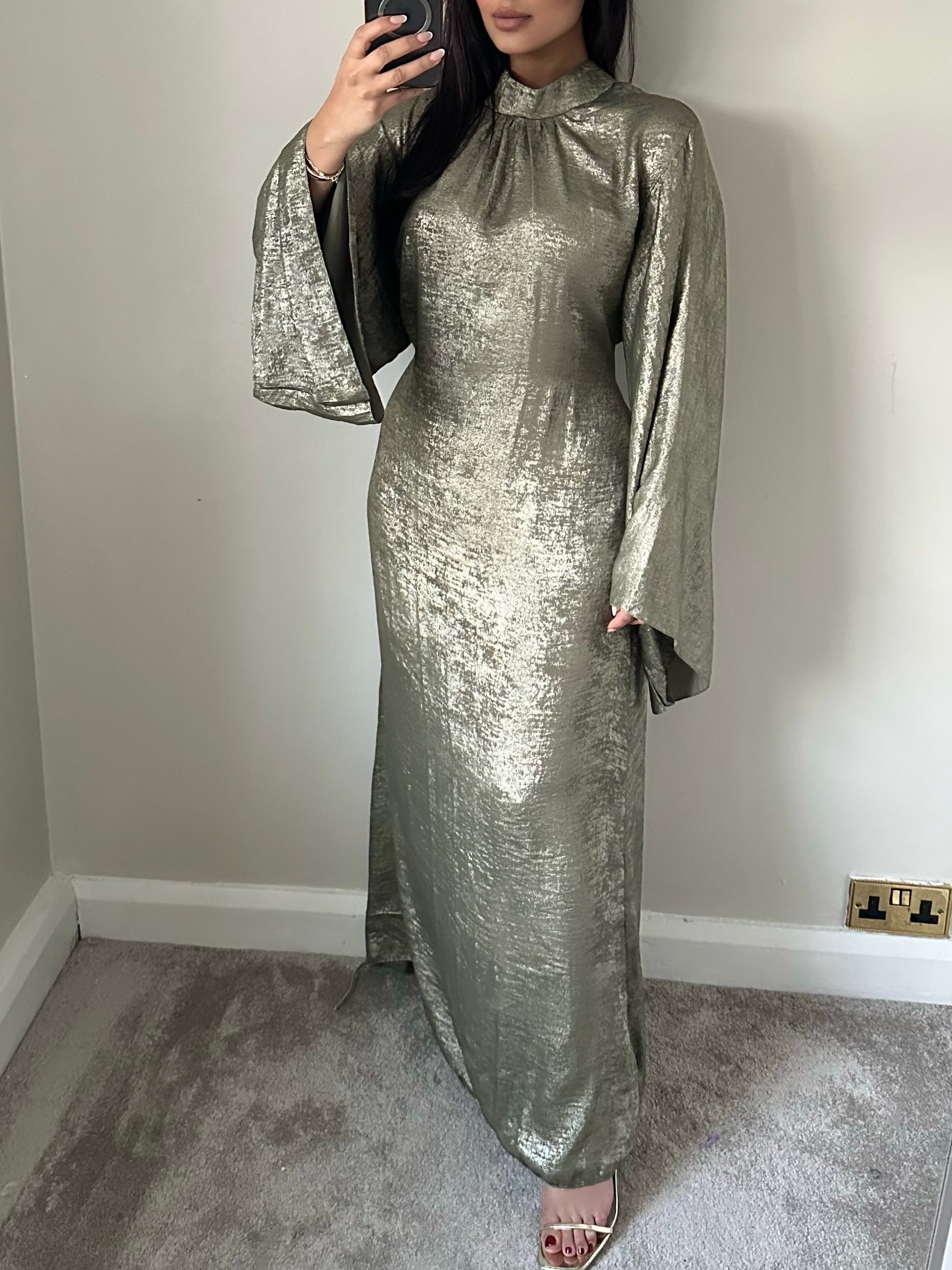 Gold 2025 batwing dress